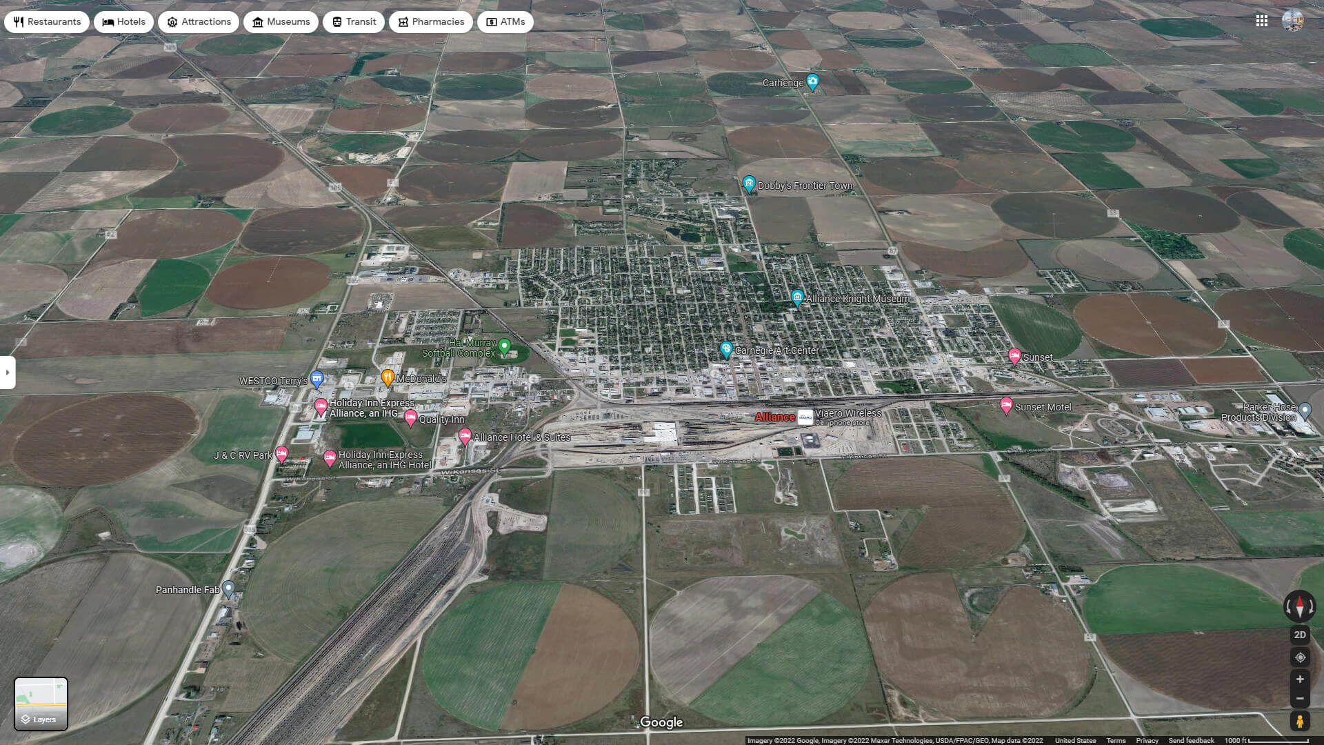 Alliance Aerial Map Nebraska